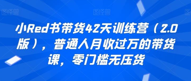 图片[1]-小Red书带货42天训练营（2.0版），普通人月收过万的带货课，零门槛无压货-晓月资源网