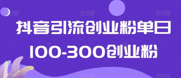 图片[1]-抖音引流创业粉单日100-300创业粉【揭秘】-晓月资源网