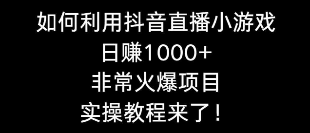 图片[1]-如何利用抖音直播小游戏日赚1000+，非常火爆项目，实操教程来了！-晓月资源网