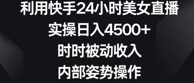 图片[1]-利用快手24小时美女直播，实操日入4500+，时时被动收入，内部姿势操作【揭秘】-晓月资源网