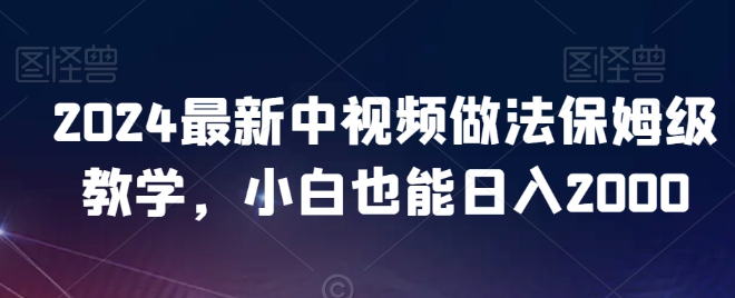 图片[1]-2024最新中视频做法保姆级教学，小白也能日入2000【揭秘】-晓月资源网