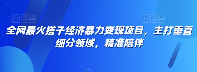 图片[1]-全网最火搭子经济暴力变现项目，主打垂直细分领域，精准陪伴【揭秘】-晓月资源网