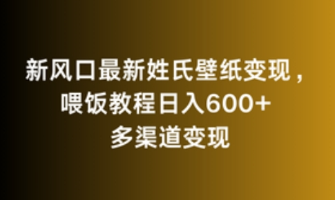 图片[1]-新风口最新姓氏壁纸变现，喂饭教程日入600+【揭秘】-晓月资源网