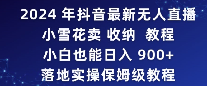 图片[1]-2024年新出无人直播小雪花卖收纳教程，新手也能收货900+落地实操保姆级教程【揭秘】-晓月资源网