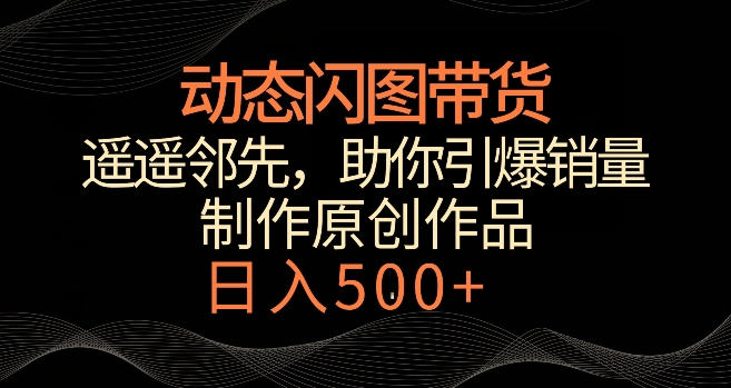 动态闪图带货，遥遥领先，冷门玩法，助你轻松引爆销量，日赚500 【揭秘】