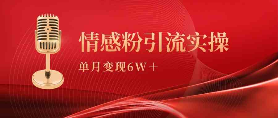 （9473期）单月变现6w ，情感粉引流变现实操课