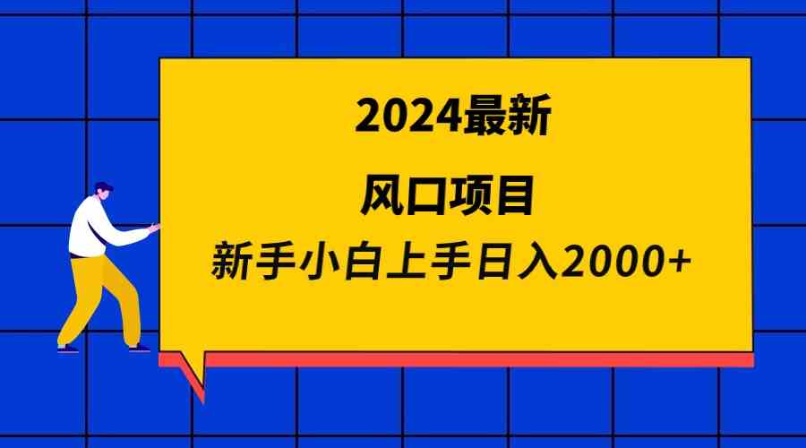 （9483期）2024最新风口项目 新手小白日入2000 