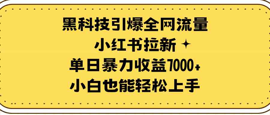 （9679期）黑科技引爆全网流量小红书拉新，单日暴力收益7000 ，小白也能轻松上手