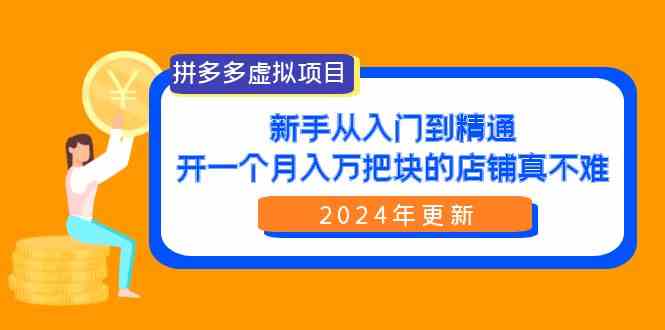 （9744期）拼多多虚拟项目：入门到精通，开一个月入万把块的店铺 真不难（24年更新）