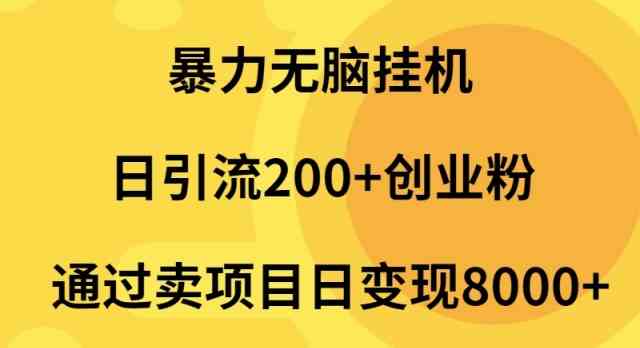 （9788期）暴力无脑挂机日引流200 创业粉通过卖项目日变现2000 