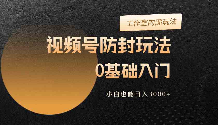 （10107期）2024视频号升级防封玩法，零基础入门，小白也能日入3000 