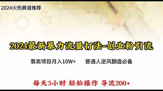 （10151期）2024年最新暴力流量打法，每日导入300 ，靠卖项目月入10W 