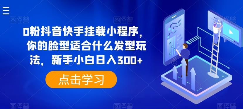 0粉抖音快手挂载小程序，你的脸型适合什么发型玩法，新手小白日入300 【揭秘】