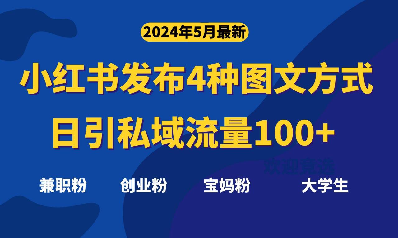 最新小红书发布这四种图文，日引私域流量100 不成问题，