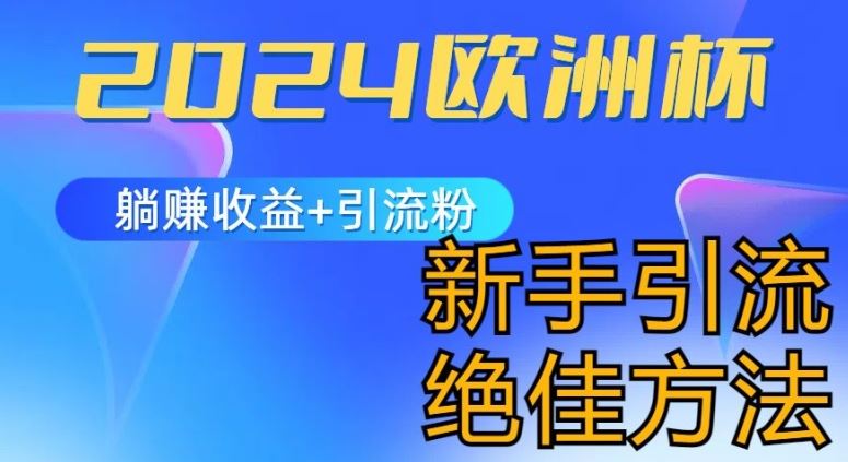 2024欧洲杯风口的玩法及实现收益躺赚 引流粉丝的方法，新手小白绝佳项目【揭秘】