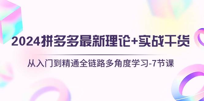 2024拼多多 最新理论 实战干货，从入门到精通全链路多角度学习-7节课