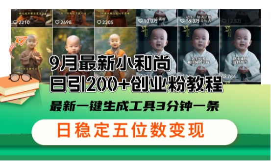 小和尚24年暴力引流方法，单日300 高质量创业粉，高效引流，一键制作【揭秘】