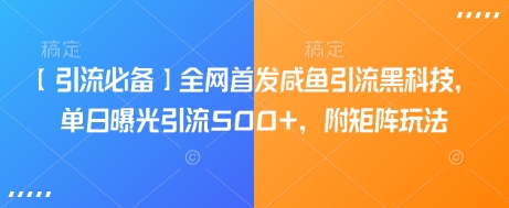 【引流必备】全网首发咸鱼引流黑科技，单日曝光引流500 ，附矩阵玩法【揭秘】